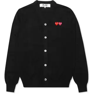 CDG Double Heart Knit Cardigan