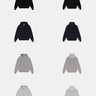 Zip-Hoodie 360 g, ohne Logo